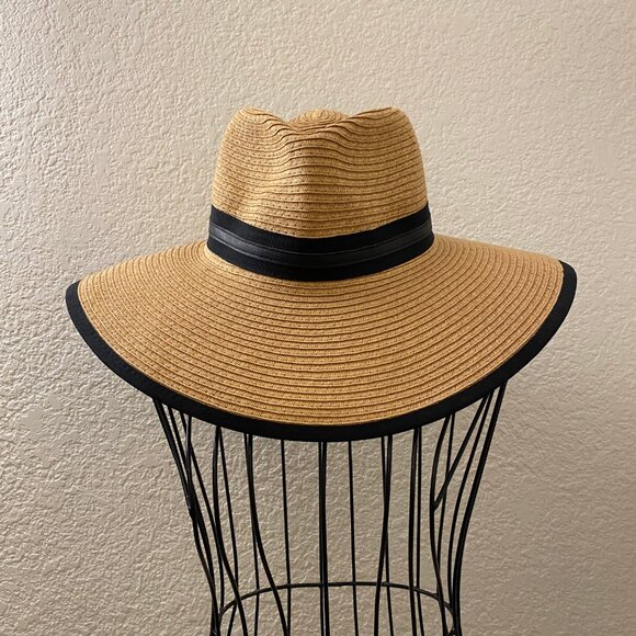 Vince Camuto Paper Braided Hat with Ponytail Opening Adjustable Back One Size - Picture 1 of 8